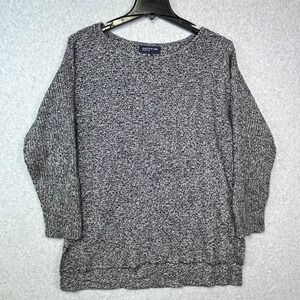 Jones New York Signature Sweater Women's XL Gray Knit Scoop Neck Long Sleeve